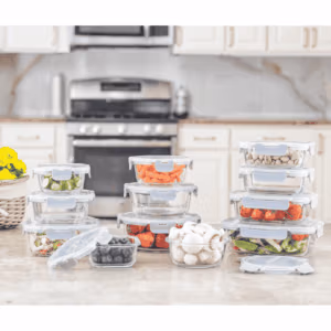 24 piece superior glass food storage set