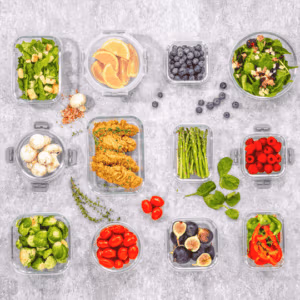 24 piece superior glass food storage set